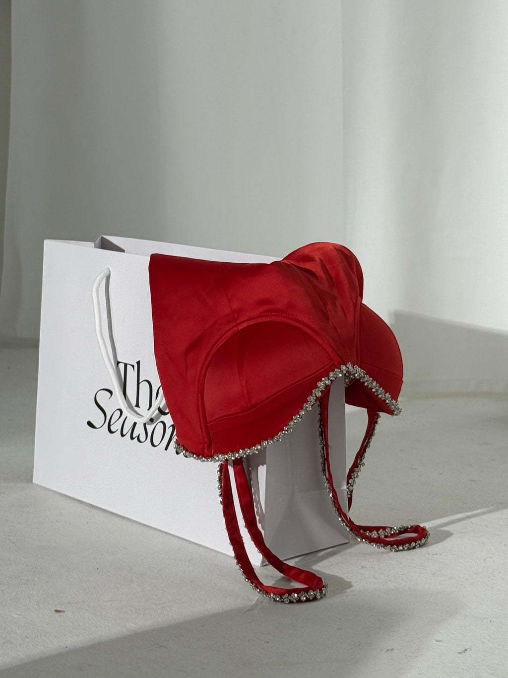 Red Satin Embellished Romper