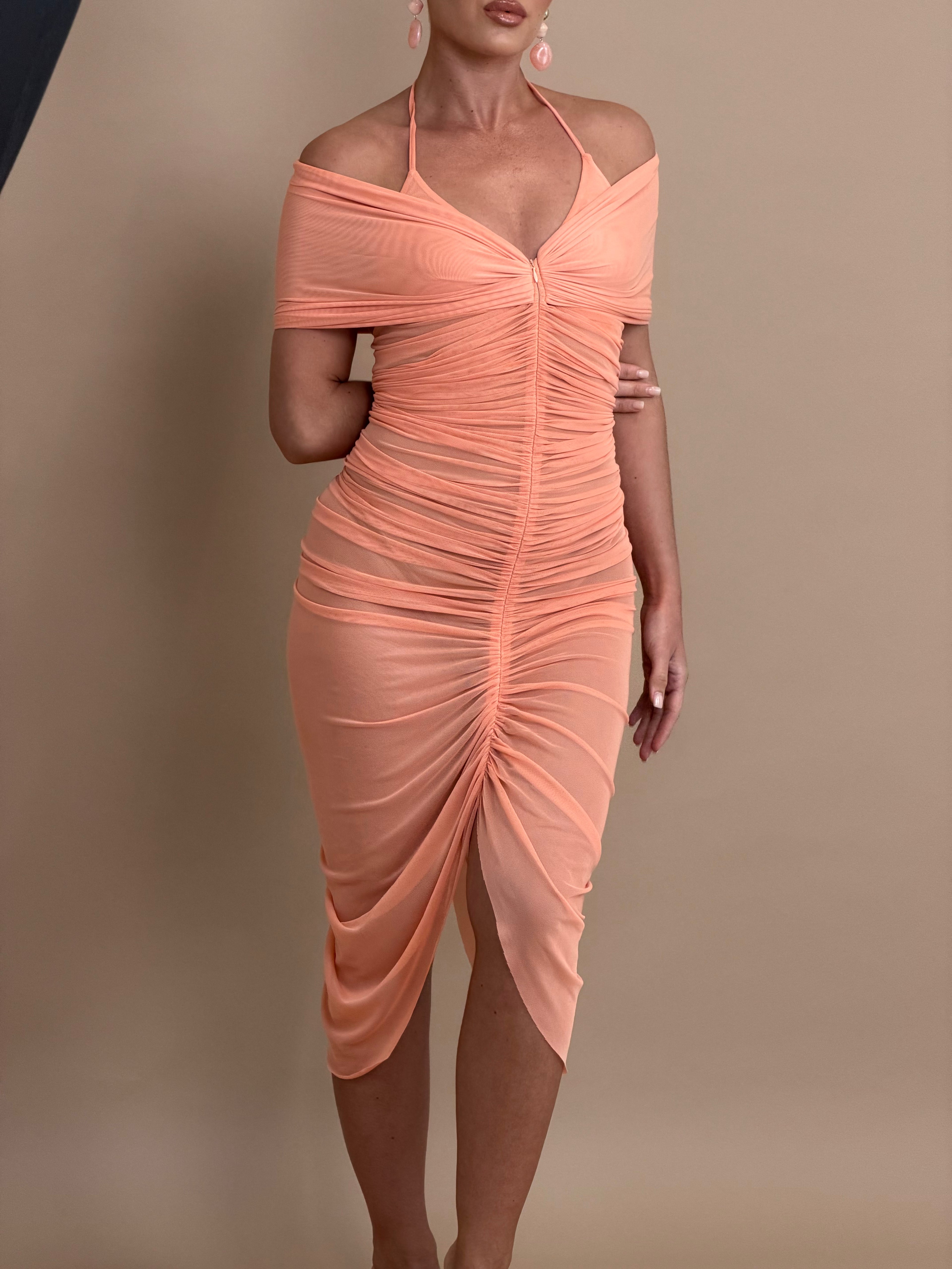 Solara Midaxi Dress | Coral
