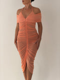 Solara Midaxi Dress | Coral