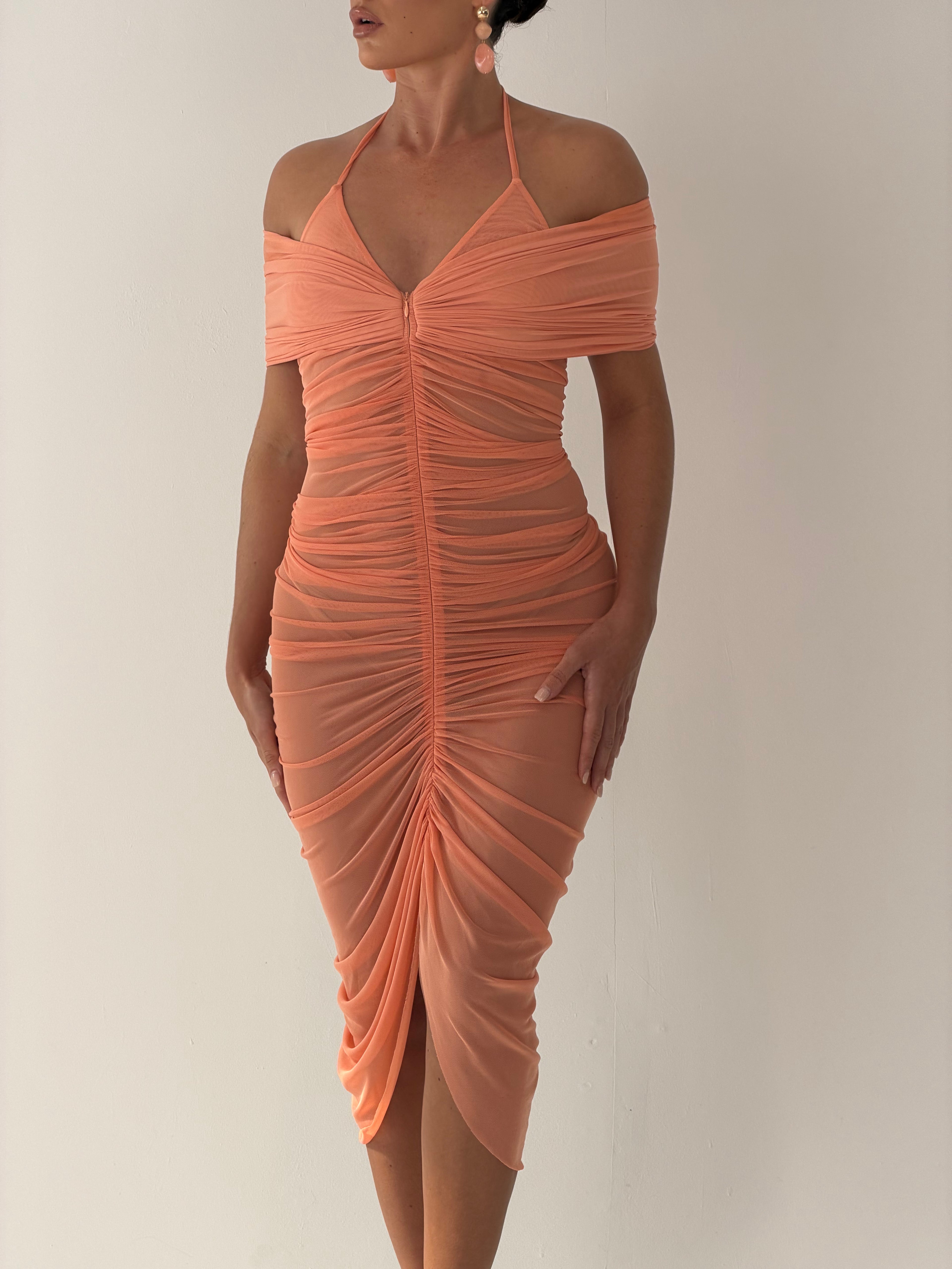 Solara Midaxi Dress | Coral